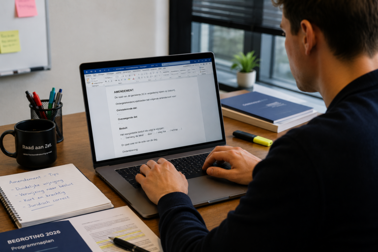 amendement schrijven omslag